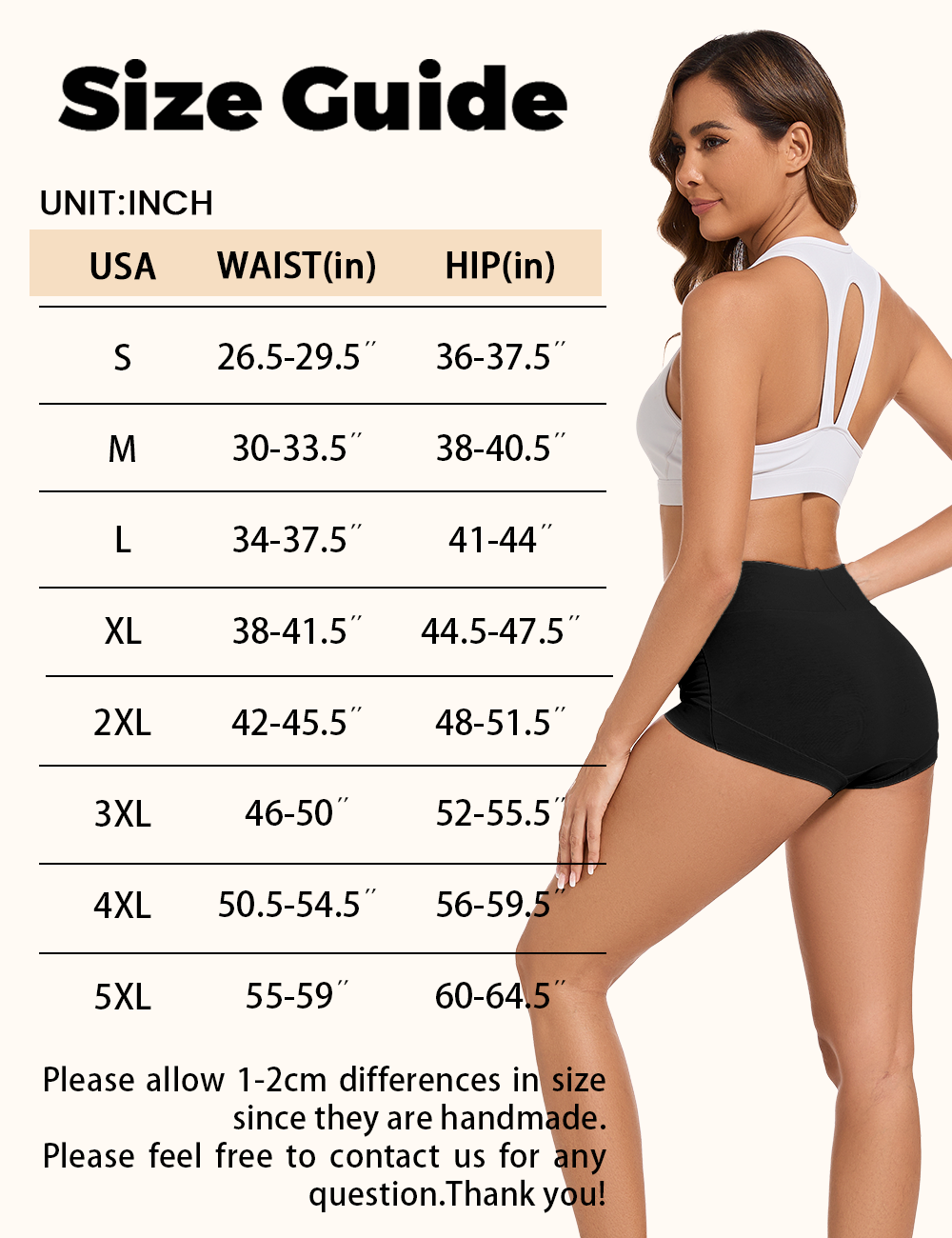 5 Pack Womens Cotton High Waisted Full Coverage Underwear(Regular & Plus Size)（Black）